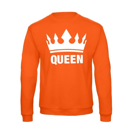 Orange Koningsdag Queen sweater for women