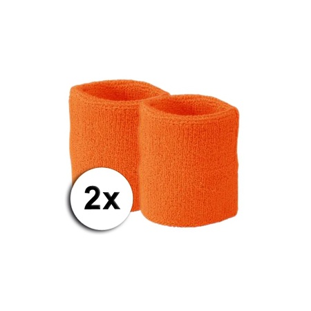 Orange sweat wristbands 2 pieces