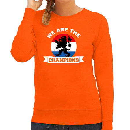 Oranje sweater / trui Holland / Nederland supporter we are the champions EK/ WK voor dames