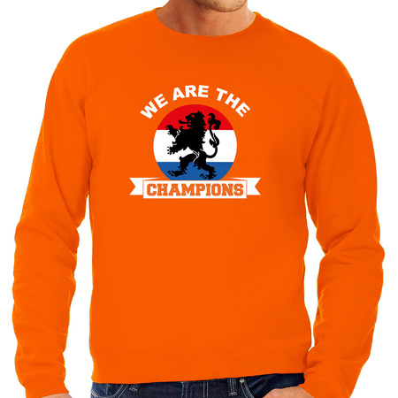Oranje sweater / trui Holland / Nederland supporter we are the champions EK/ WK voor heren