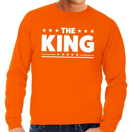 Oranje The King vlag sweater heren