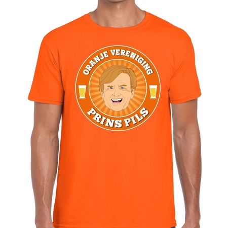 Oranje vereniging Prins Pils t-shirt oranje heren
