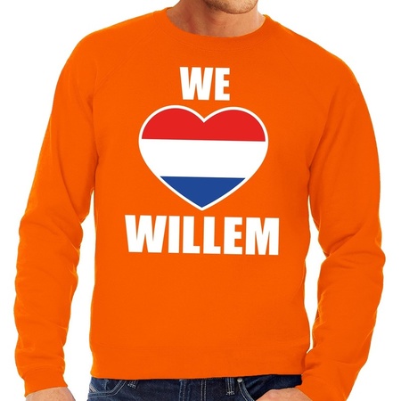 Oranje We Love Willem sweater voor heren