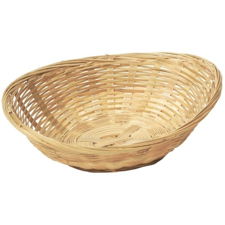 Oval wicker/bamoo basket 22 x 17 x 7 cm