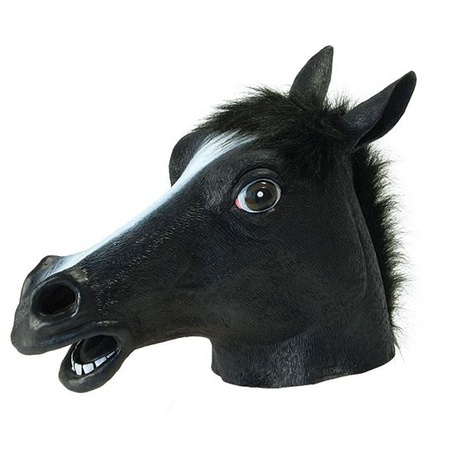 Paarden masker zwart voor volwassenen