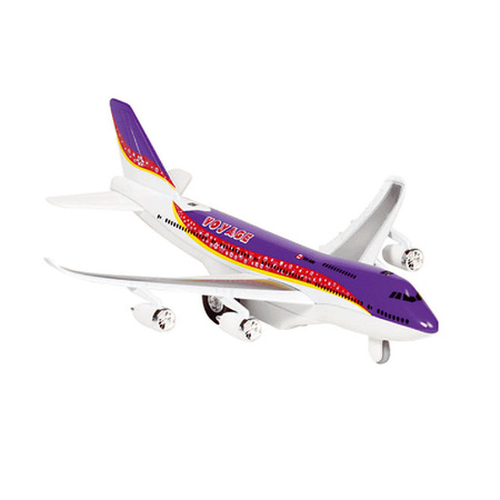 Toys airplanes set of 2x green and purple 19 cm