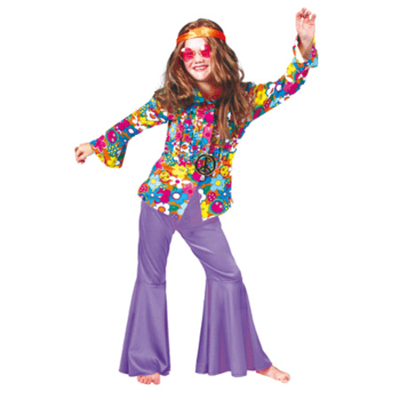 Paarse hippie broek voor kinderen