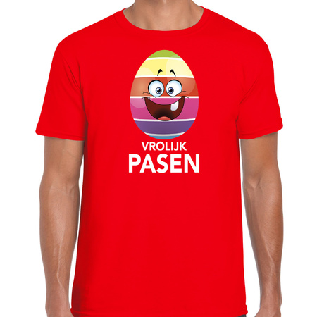 Paasei vrolijk Pasen t-shirt rood voor heren - Paas kleding / outfit