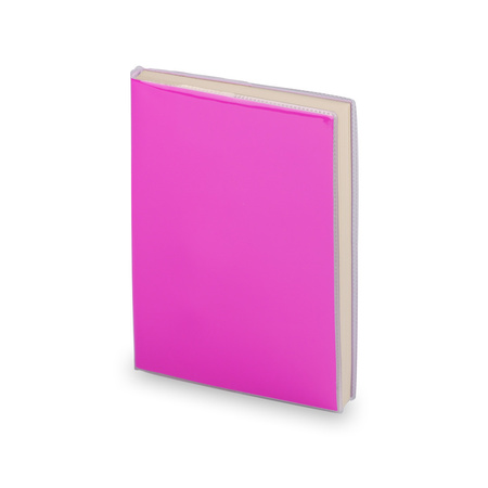 Pakket van 10x stuks notitieblokje zachte kaft roze met plastic hoes 10 x 13 cm