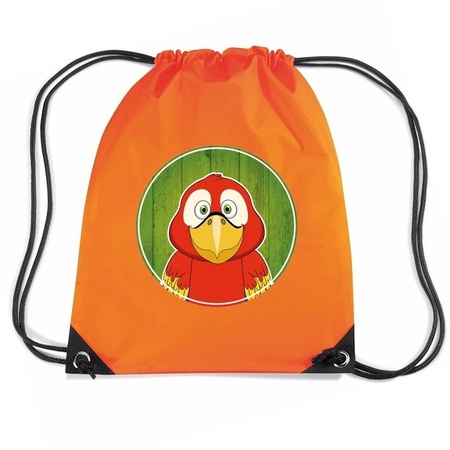 Papegaaien rugtas / gymtas oranje voor kinderen