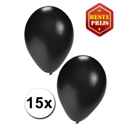 30x ballonnen zwart en geel