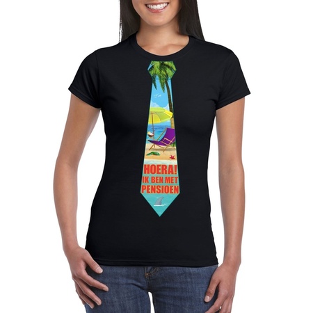 Retirewomant t-shirt black woman with tie