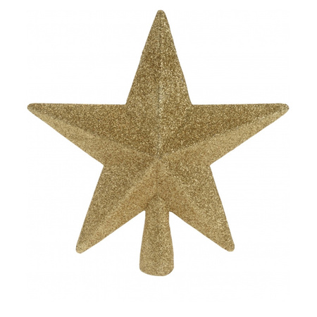 Piek ster goud met glitters 19 cm