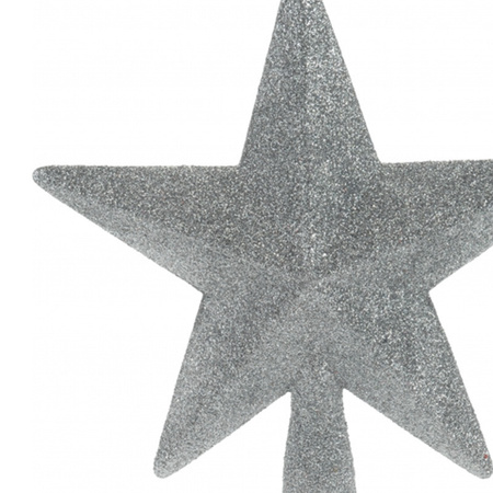 Peak star silver with glitters 19 cm