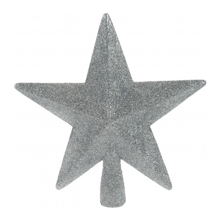 Peak star silver with glitters 19 cm