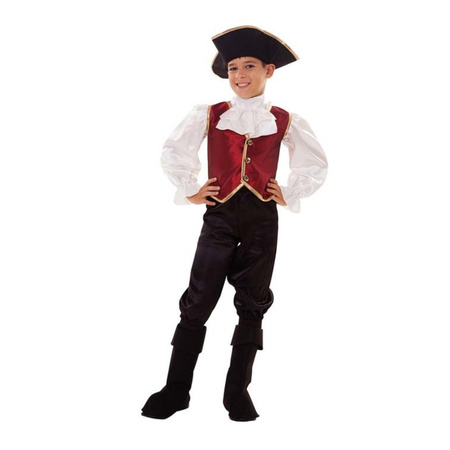 Piraten kostuum rood / zwart voor jongens / vierdelige verkleed set 