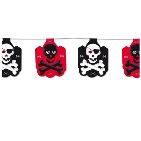 Piraten vlaggenlijn zwart/rood
