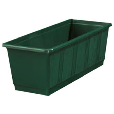 Plant pot dark green rectangular with 2 adjustable balcony/wall brackets
