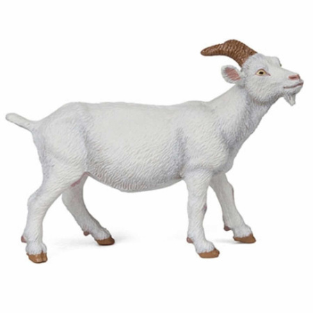 Plastic speelgoed figuur witte geit 9 cm