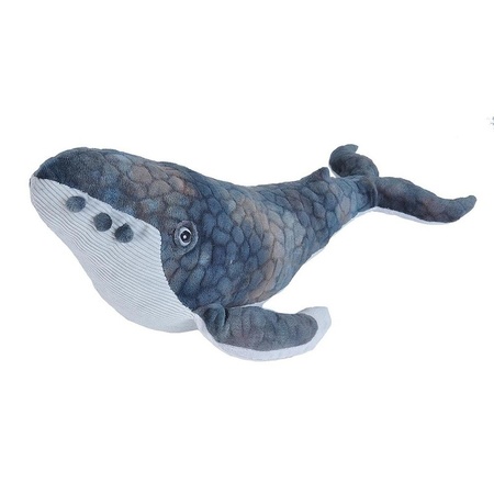 Pluche bultrug walvis grijs/blauw 50 cm