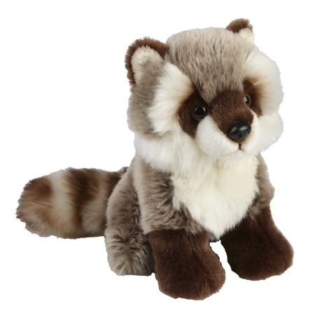Pluche grijze wasbeer/wasberen knuffel 18 cm speelgoed