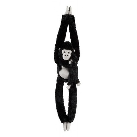 Pluche hangende zwarte gorilla aap/apen knuffel 84 cm speelgoed