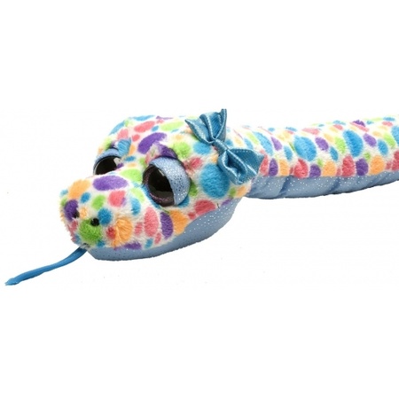 moederlijk Verbonden huid Pluche knuffel slang blauw gekleurde stippen 137 cm - Slangen knuffels -  Bellatio warenhuis