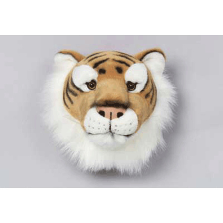 Pluche tijger dierenhoofd knuffel 30 cm muurdecoratie