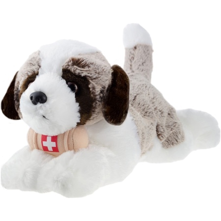 Pluche wit/bruine Sint Bernard hond knuffel 32 cm speelgoed