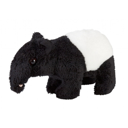Pluche zwart/witte tapir miereneter knuffel 15 cm speelgoed