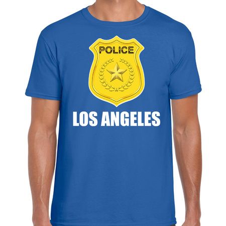 Police / politie embleem Los Angeles verkleed t-shirt blauw voor heren