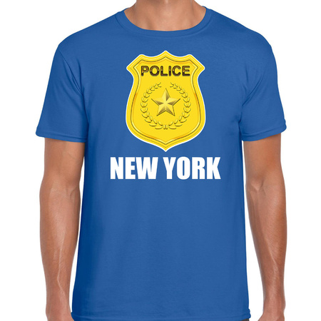 Police / politie embleem New York verkleed t-shirt blauw voor heren