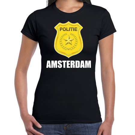 Politie emblem Amsterdam t-shirt black for women