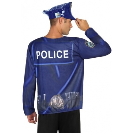 Politie verkleed shirt voor heren