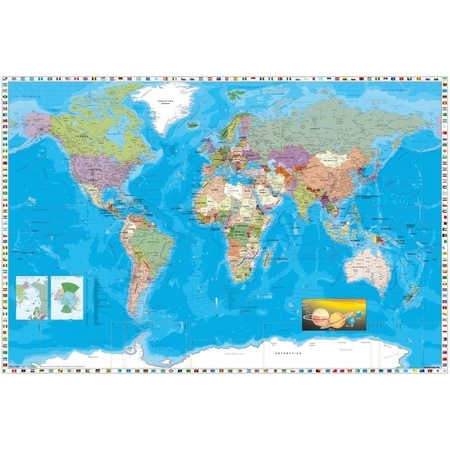 Poster world map 61 x 91 cm