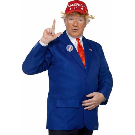 zeewier Planeet Hoofdkwartier President Trump kostuum 4-delig - Amerikaanse/USA kleding - Bellatio  warenhuis