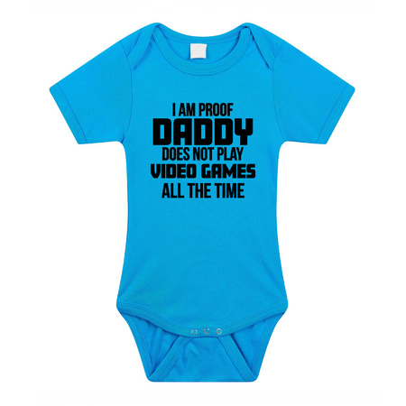 Proof daddy does not only play games romper blue baby boy