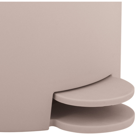 Prullenbak/pedaalemmer - kunststof - beige - 3 liter - 15 x 27 cm - Badkamer/toilet