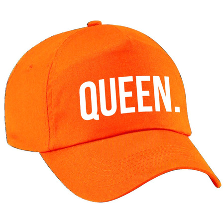 Queen cap orange with white letters for women