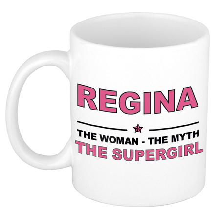 Regina The woman, The myth the supergirl cadeau koffie mok / thee beker 300 ml