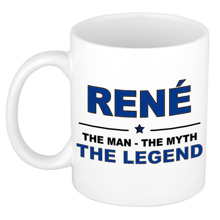 Rene The man, The myth the legend cadeau koffie mok / thee beker 300 ml