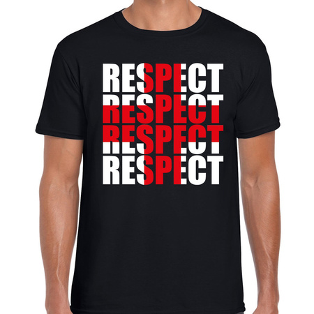 Respect rood kruis t-shirt black for men