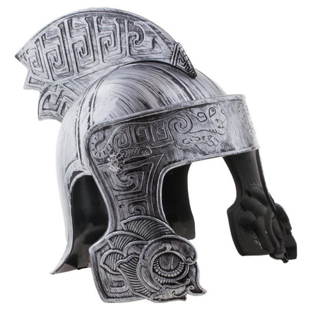 Ridder helm zilver met set ridder speelgoed wapens