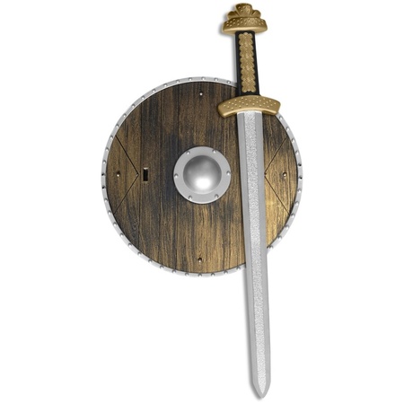 Ridder helm zilver met set ridder speelgoed wapens