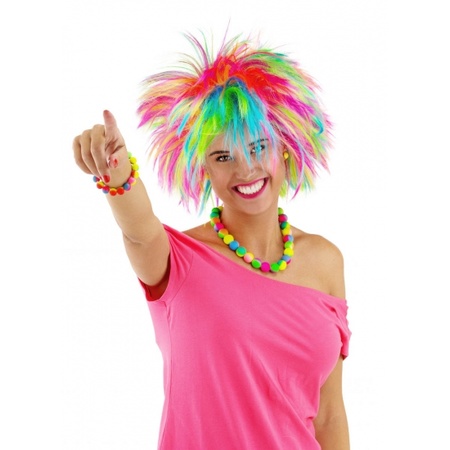 Multi-color rockers wig for women