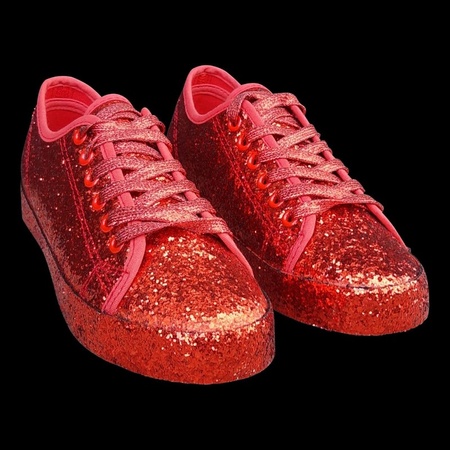 Rode glitter disco sneakers/schoenen voor dames