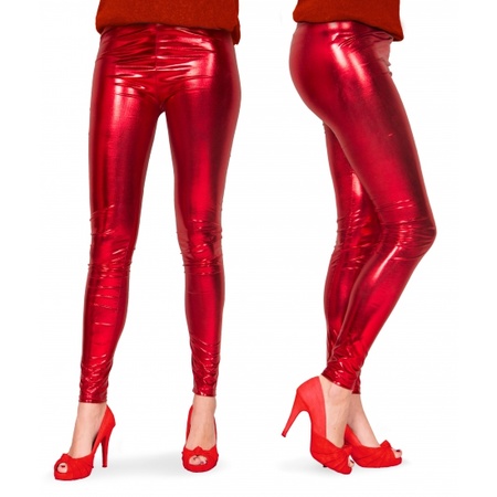 Red metallic legging