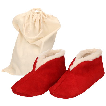 Red Spanish slippers of genuine leather / suede size 39 with storage bag