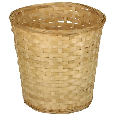 Round wicker/bamboo baskets 26 x 24 cm