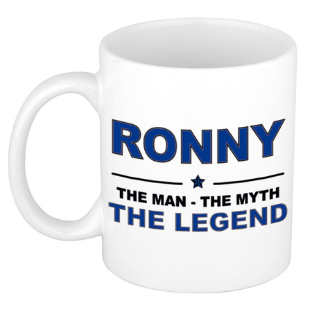 Ronny The man, The myth the legend cadeau koffie mok / thee beker 300 ml